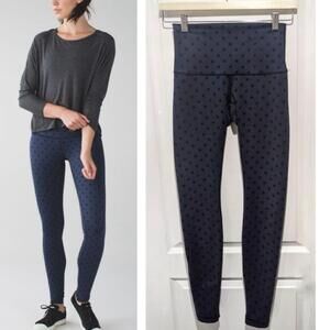 Lululemon | Wunder Under Full-On Luon Leggings in Ghost Dot Deep Navy Black